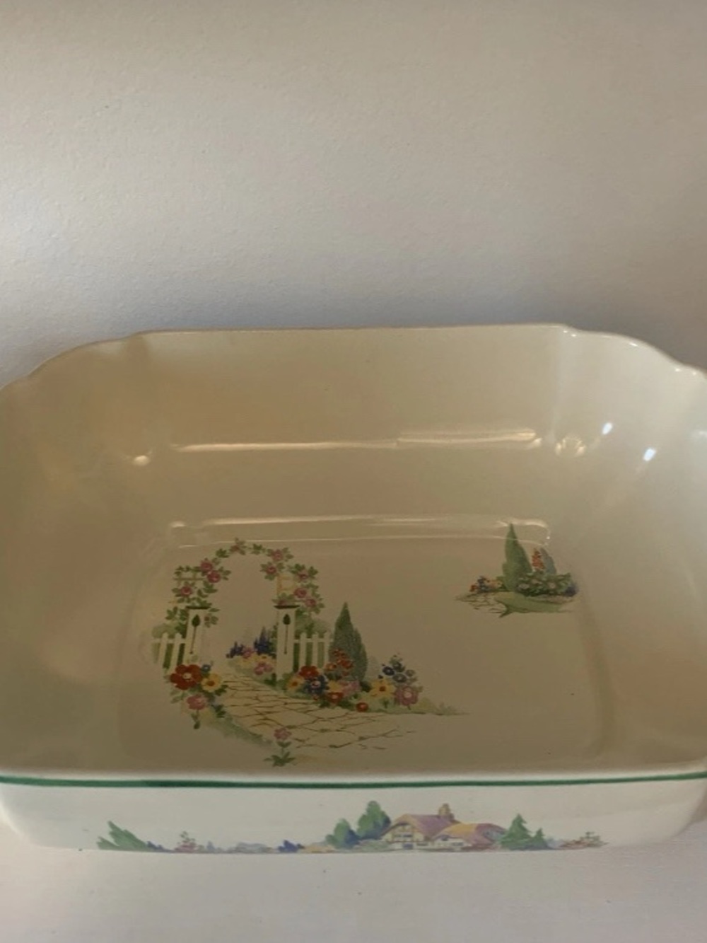 Rare Homer Laughlin English Garden Casserole Dish w/Lid C-4 Century Shape - Picture 10 of 16